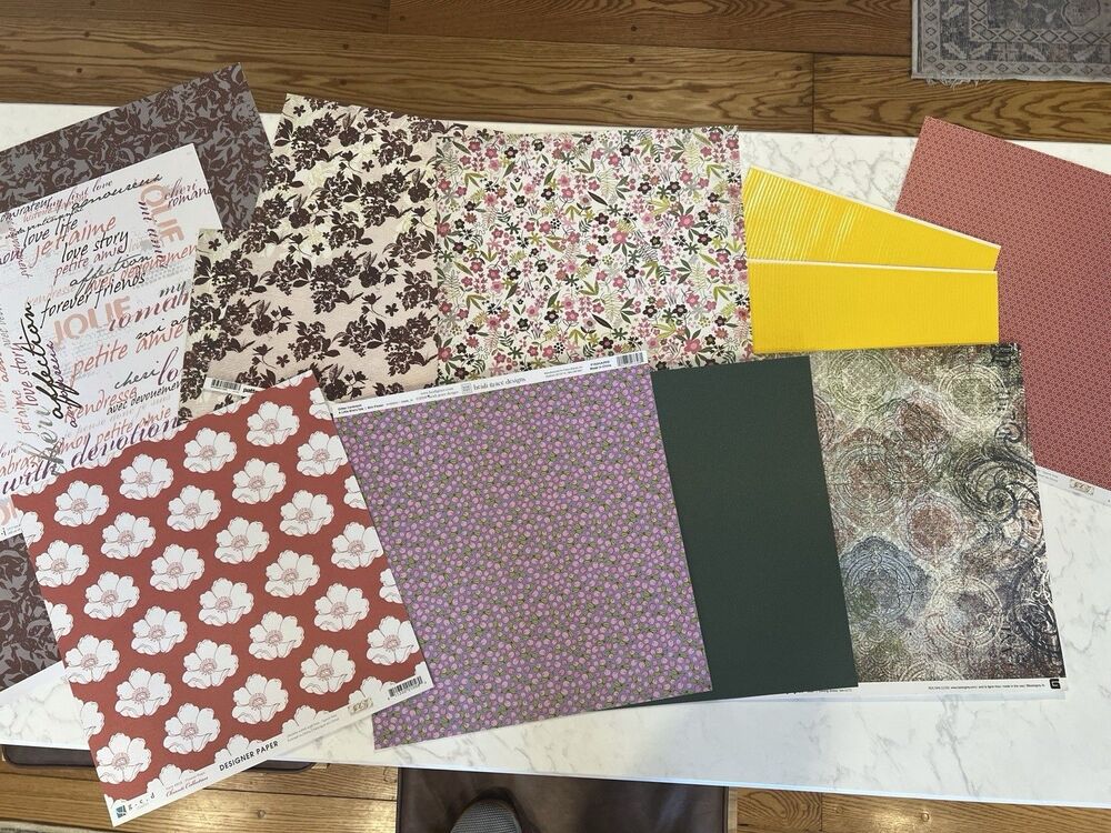 Mixed Lot, 13 Cardstock Retired Scrap Book Sheets, NEW